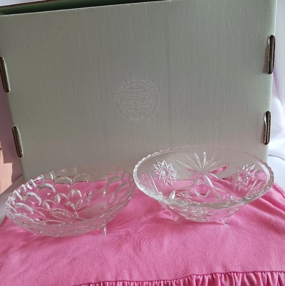 -Set of 2 crystal bowl